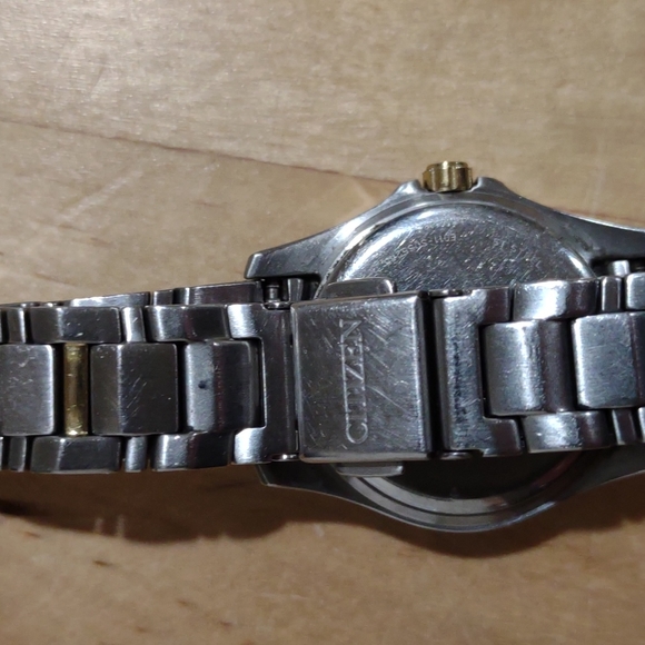 Citizen Eco-Drive silver with gold and rhinestone accents - Picture 9 of 16